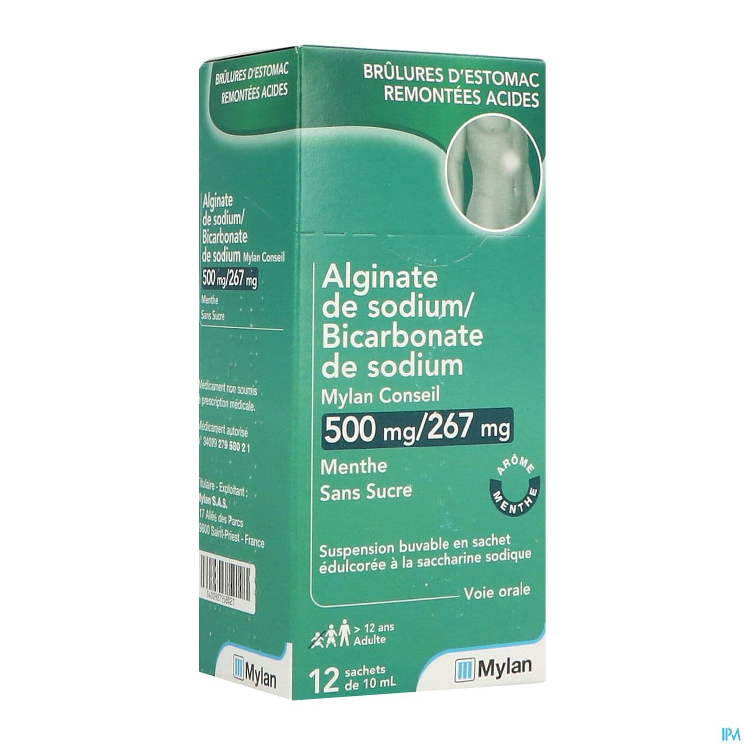 Alginate De Sodium Bicarbonate De Sodium Viatris Sans Sucre Suspension Buvable 10ml Sachet 12