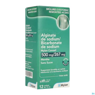 Alginate De Sodium Bicarbonate De Sodium Viatris Sans Sucre Suspension Buvable 10ml Sachet 12