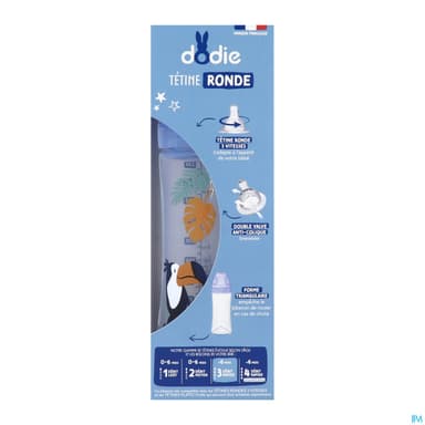 Dodie Initiation+ Biberon Anticolique Bleu Pompier +6mois 330ml