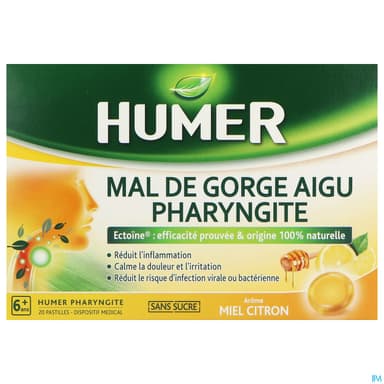 HUMER PHARYNGITE MIEL/CITR PAST 20