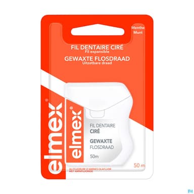 ELMEX FIL DENTAIRE MENTHE CIRE 50M