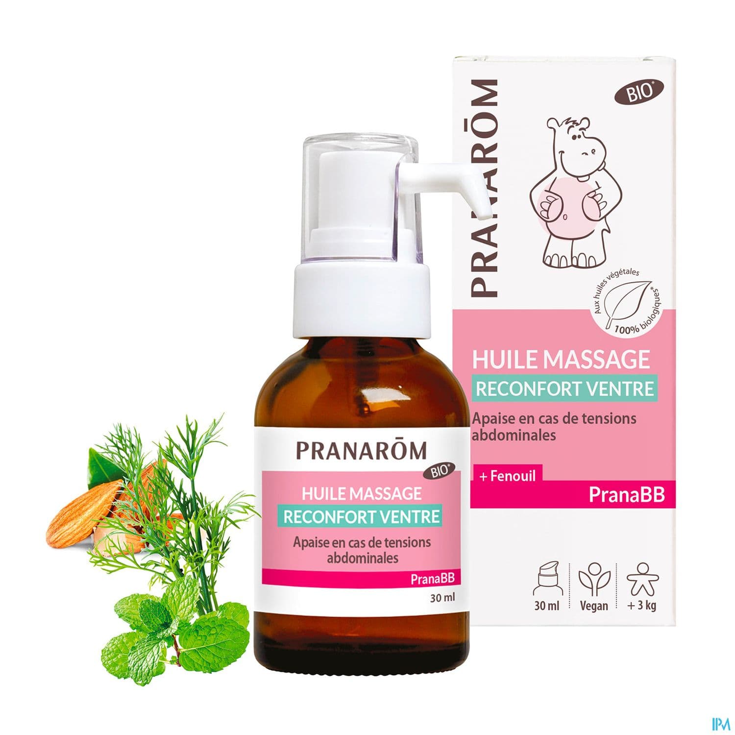 Pranarom Pranabb Huile De Massage Bio Reconfort Ventre 30ml