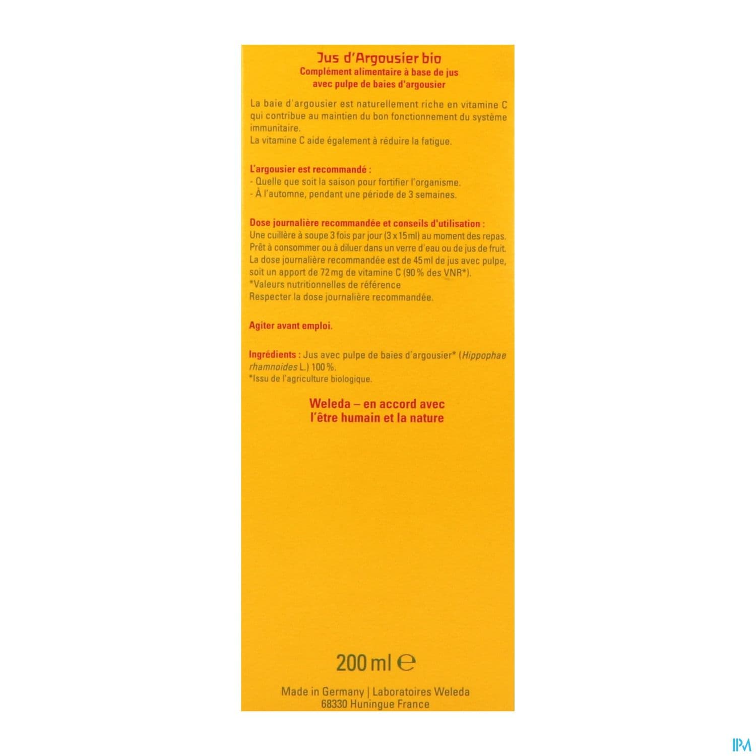 Weleda Argousier Bio Jus 200ml