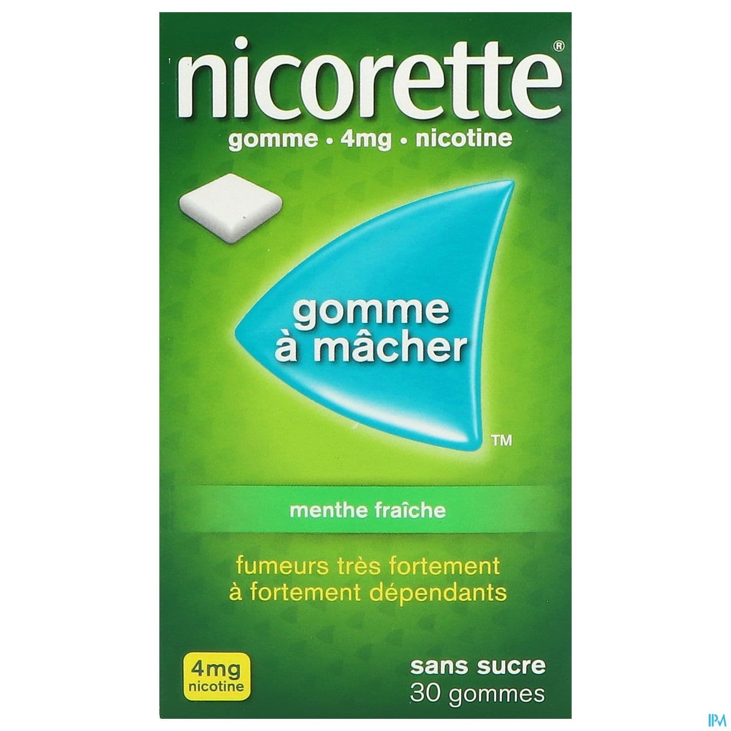 NICORETTE 4MG GOM MED SS SUC MEN FR PLQ/30GOM