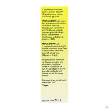 Rescue Bach Compte Gouttes Gout Orange Mangue 20ml