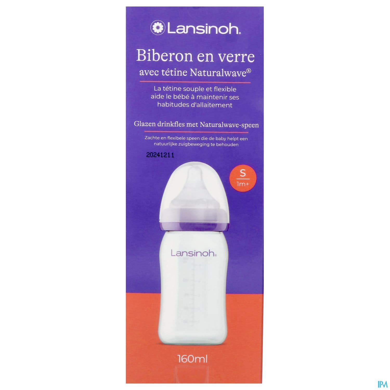 LANSINOH BIB VERRE NAT WAVE 160ML