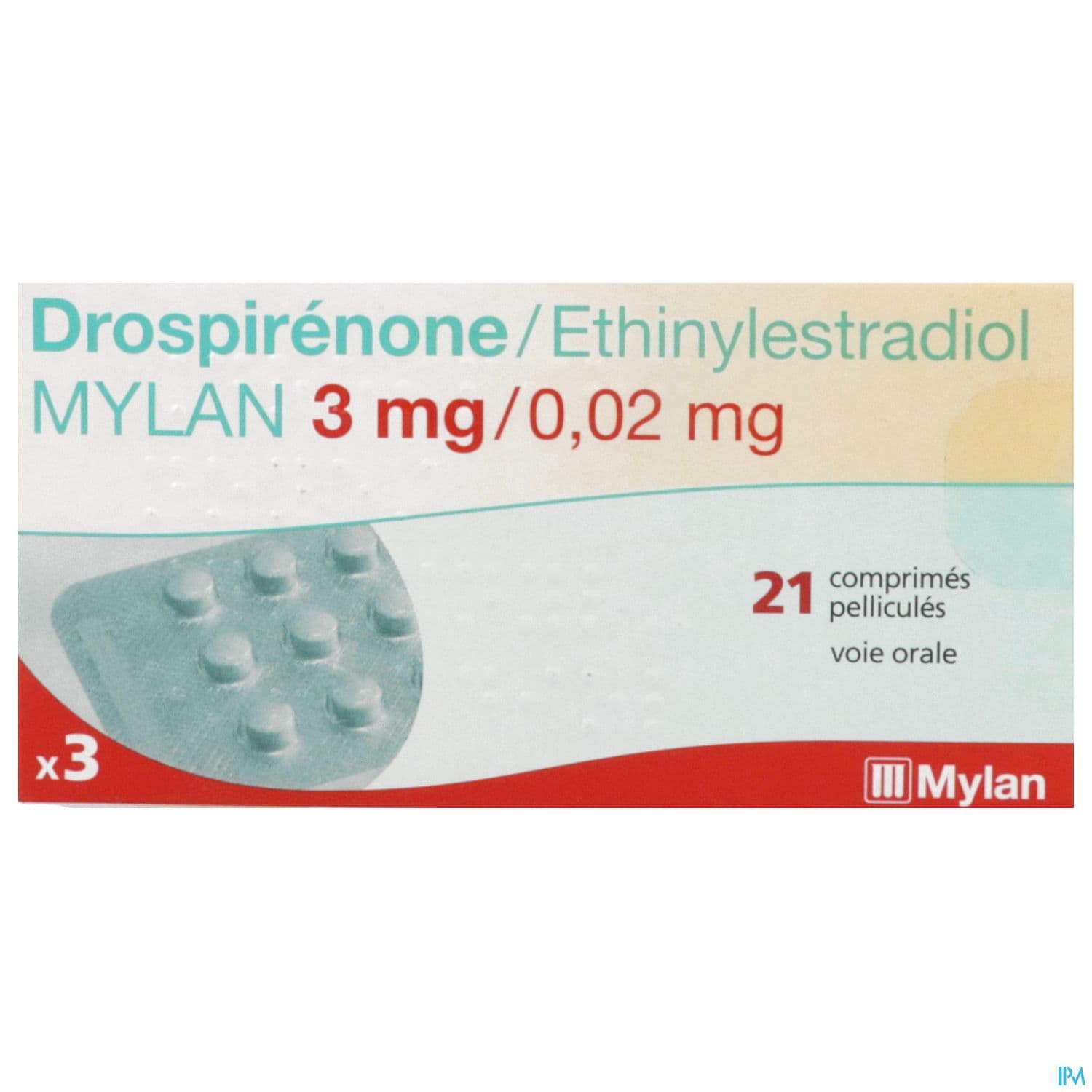 Drospirenone Ethinylestradiol Mylan 0mg02/3mg Comprime 21 X3