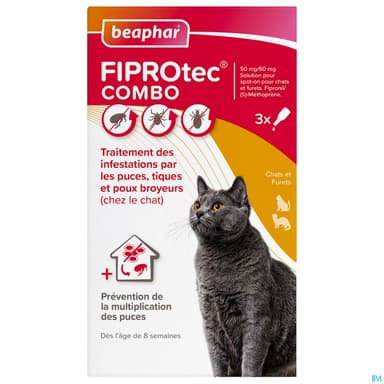 BEAPHAR FIPROTEC COMBO CHAT X3
