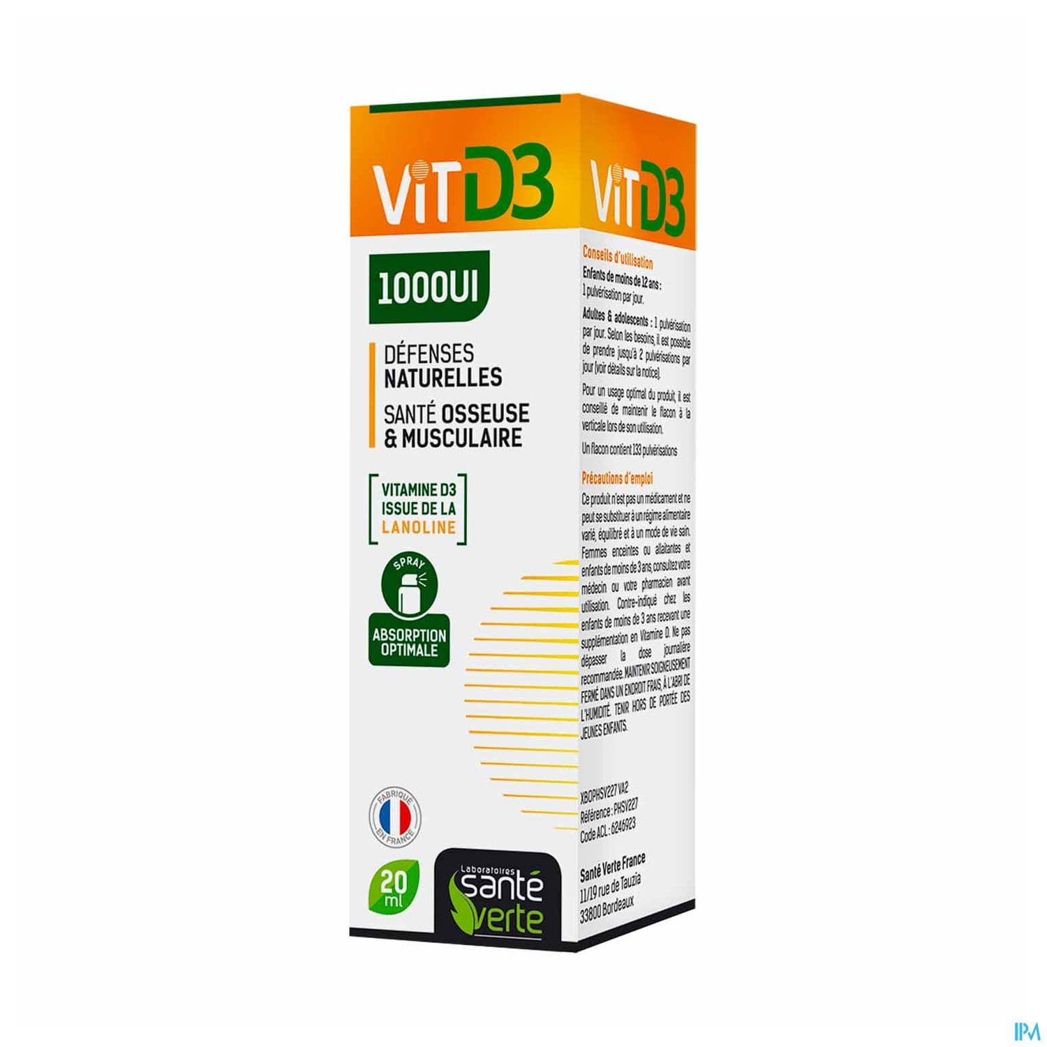 Sante Verte Vitd3 1000ui Spray 20ml