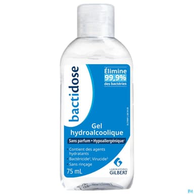 Laboratoires Gilbert Bactidose Gel Hydroalcoolique Sans Parfum 75ml
