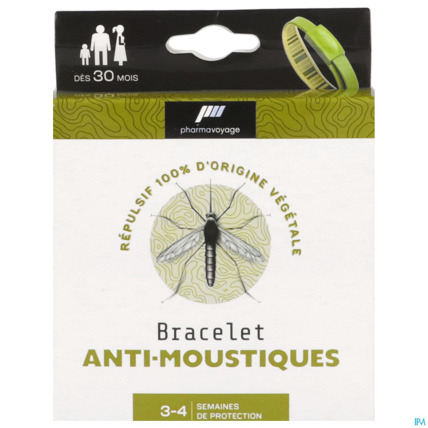 Pharmavoyage Bracelet Antimoustique Kaki