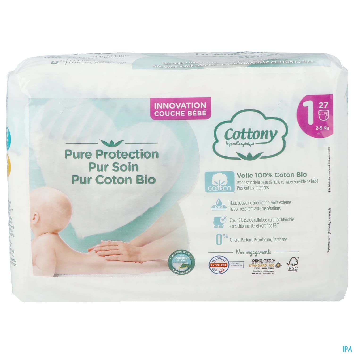 COTTONY COUCHE BB T1 2-5KG 27