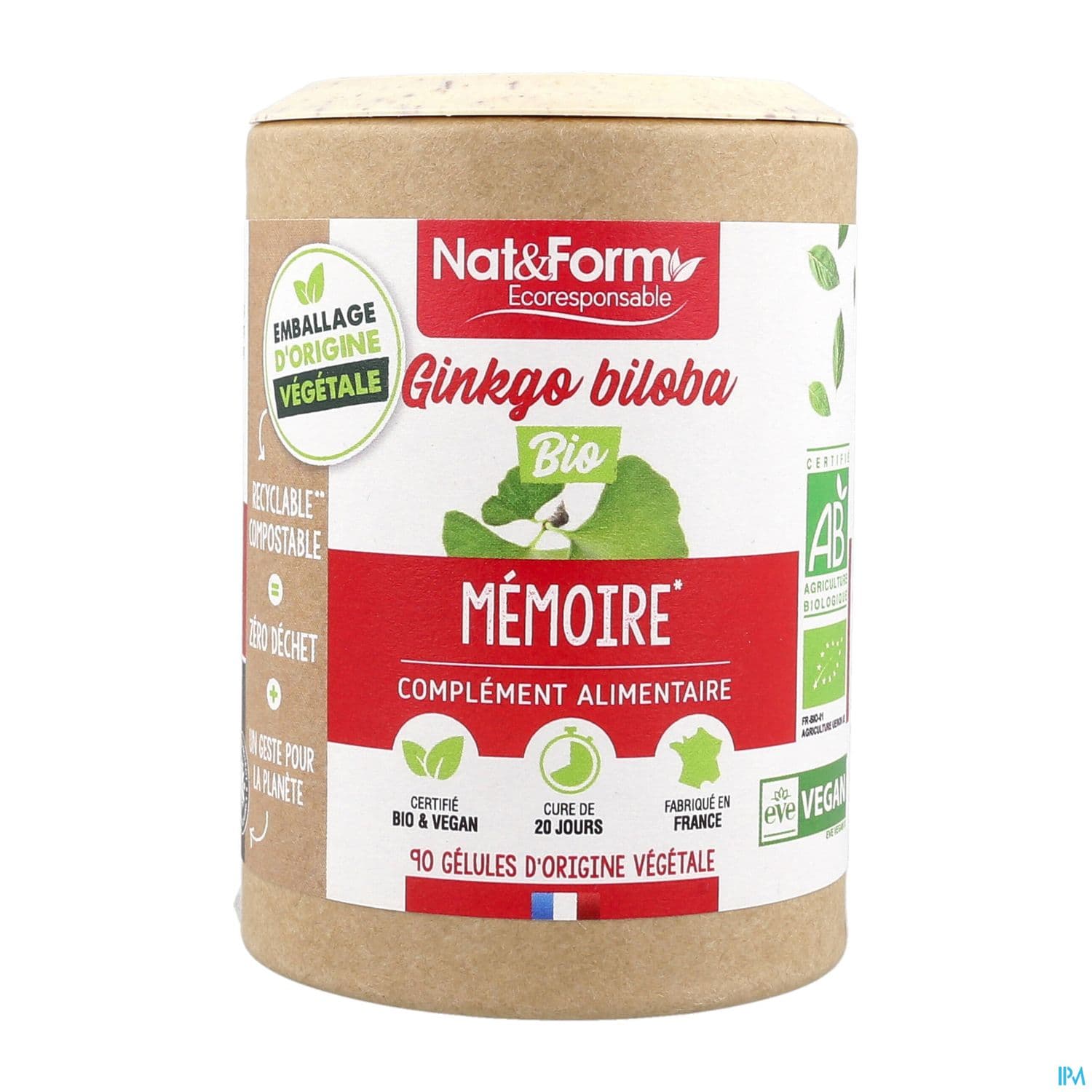 Nat Et Form Ecoresponsable Ginkgo Biloba Bio Gelule Vegetale 90