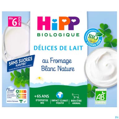 HIPP FROMAGE BLANC NAT SUCR X4