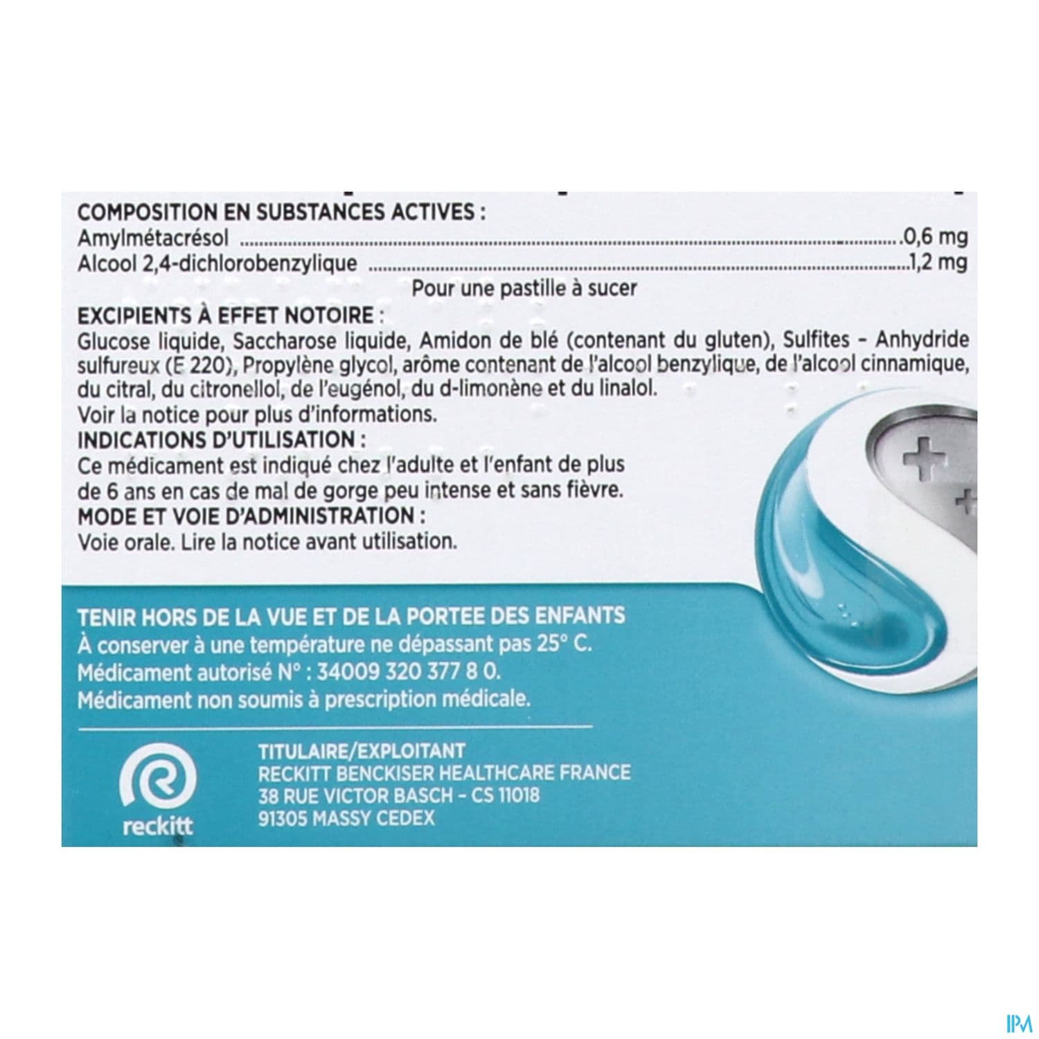 STREPSILS MENTHE GLACIALE PAST 24