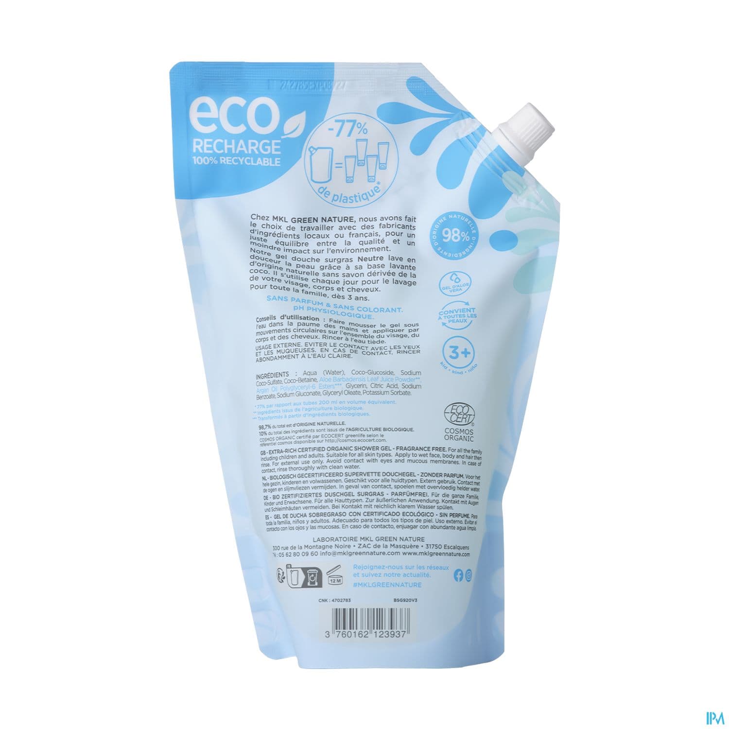 MKL GEL DCH NEUTRE BIO 900ML