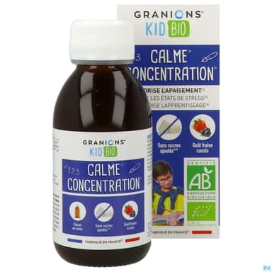 Granions Kid Bio Calme Et Concentration Solution Buvable Fraise Cassis 125ml