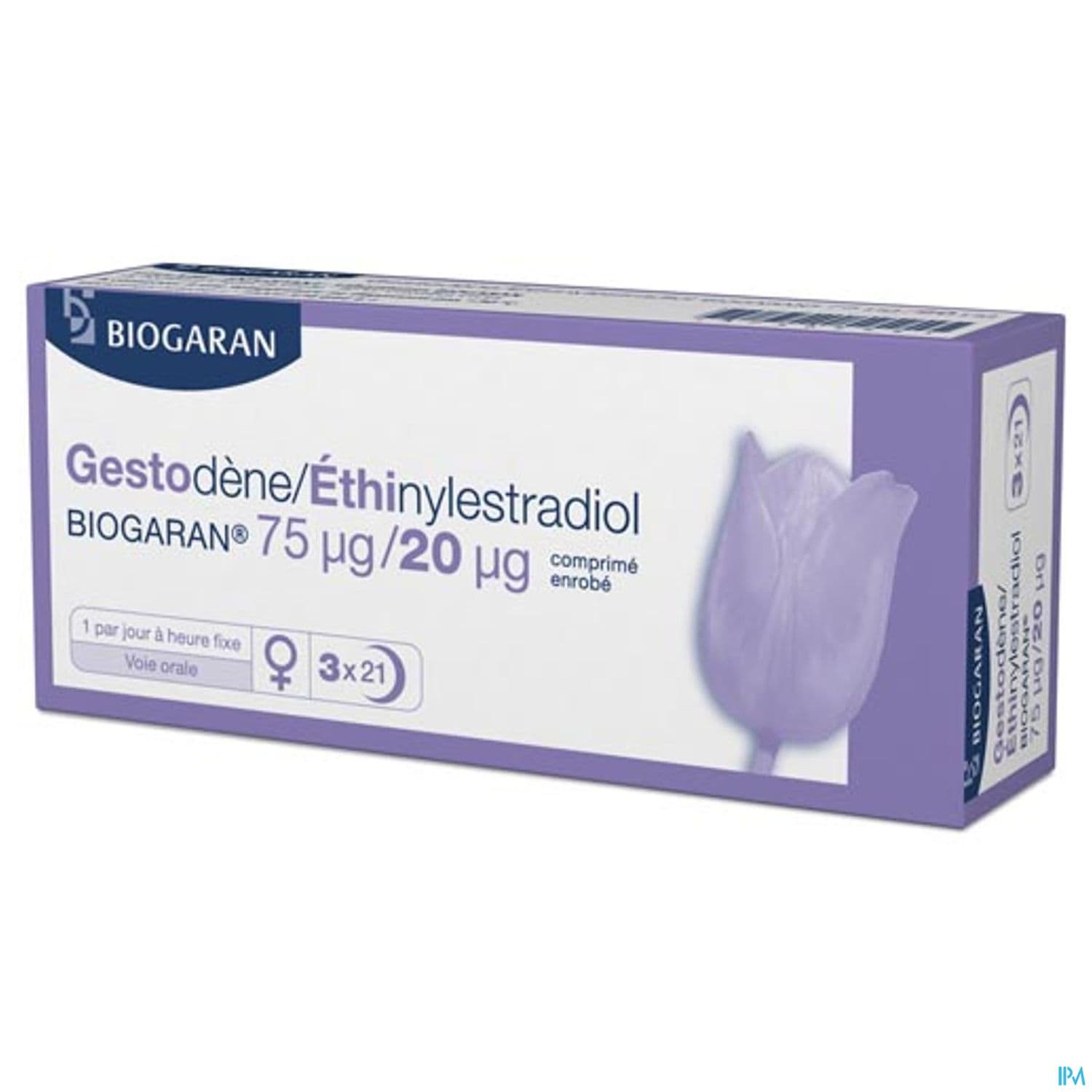 Gestodene Ethinylestradiol Biogaran 75mcg/20mcg Comprime 21 X3