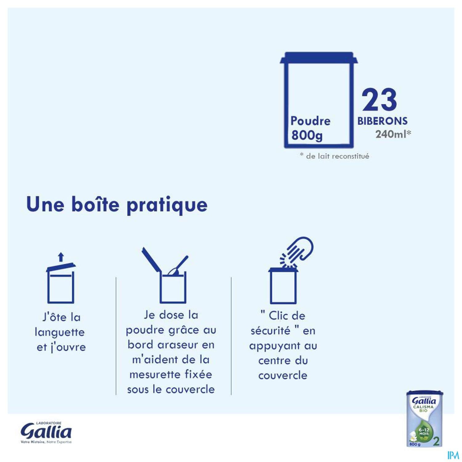 GALLIA CALISMA 2 LAIT PDR BIO 800G