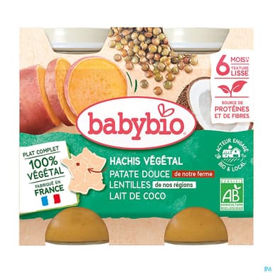 BABYBIO MENU PATATE/LENTIL 2X200G