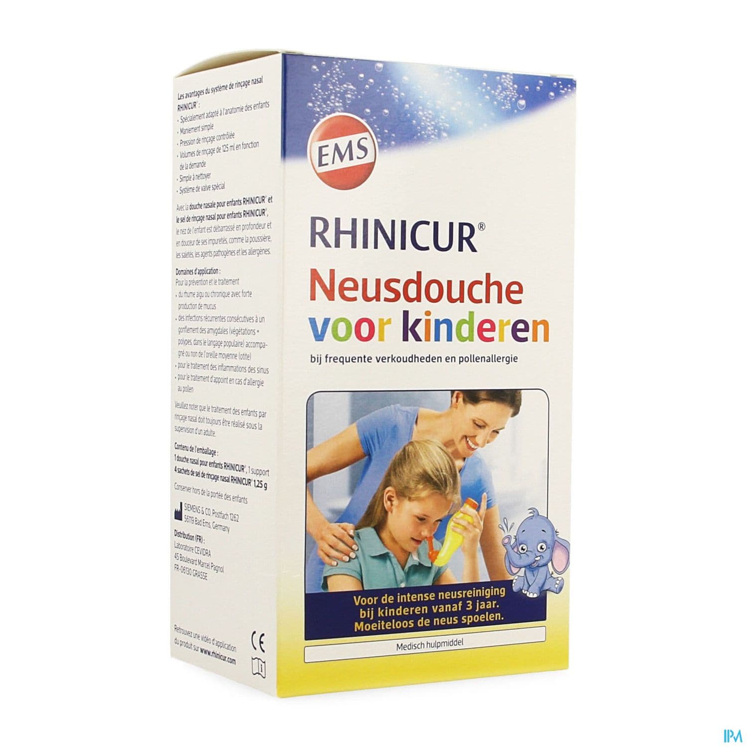 Rhinicur Douche Nasale Enfant 125ml + Sachet X4