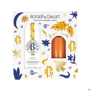 Roger Gallet Coffret Bois D'orange Eau Parfumee Bienfaisante 100ml + Une Bougie Parfumee 75g Offerte
