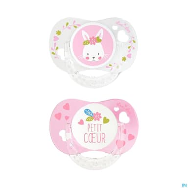 Luc Et Lea Sucette Anatomique Fille Anneau 0/6m X2