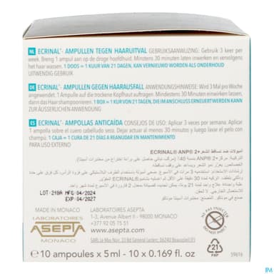 Ecrinal Capillaire Ampoules Antichute A l'anp2+ 5ml X10