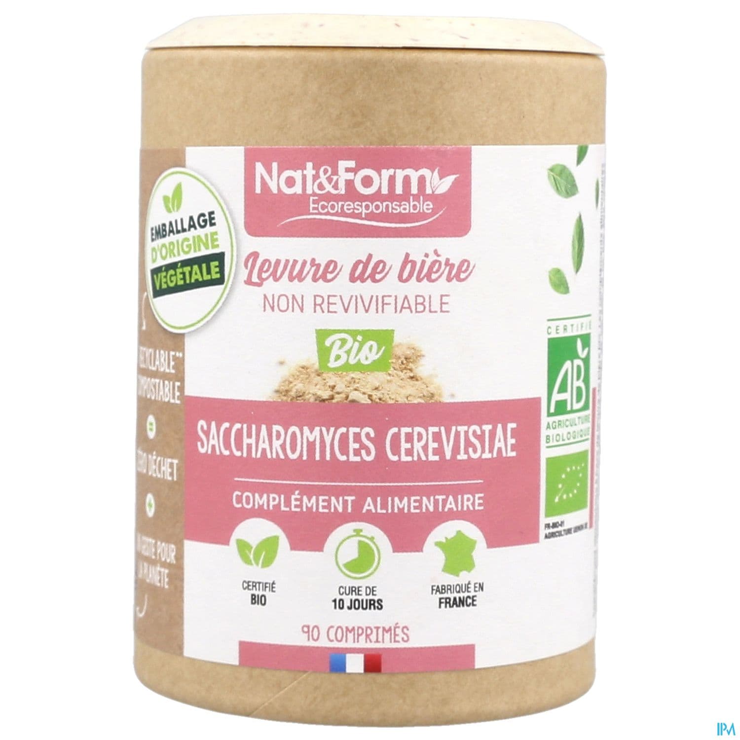 Nat Et Form Ecoresponsable Levure De Biere Non Revivifiable Bio Comprime 90