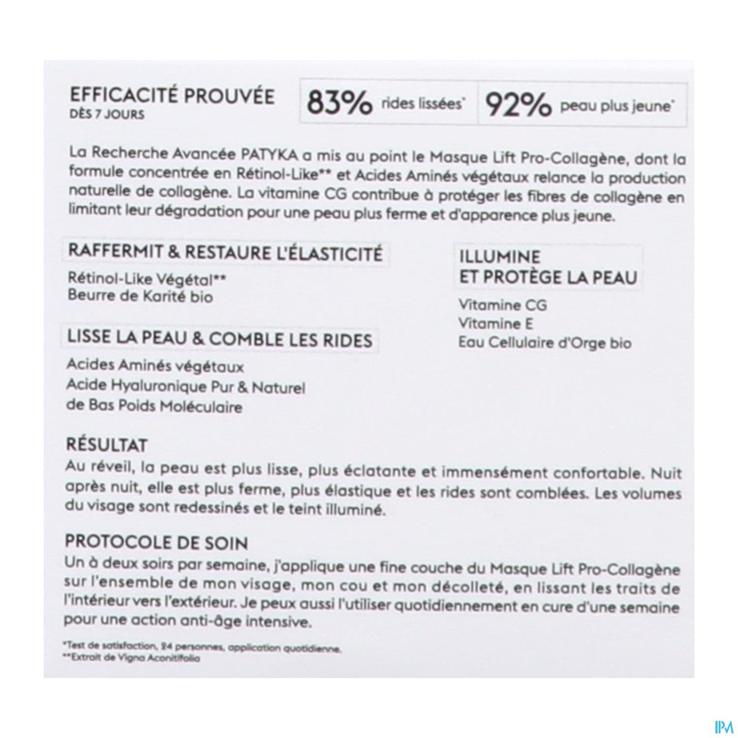 Patyka Masque Lift Pro Collagene Nuit 50ml