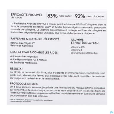 Patyka Masque Lift Pro Collagene Nuit 50ml