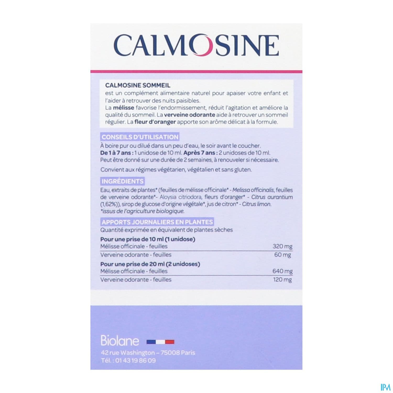 CALMOSINE SOMMEIL DOSETTES 14