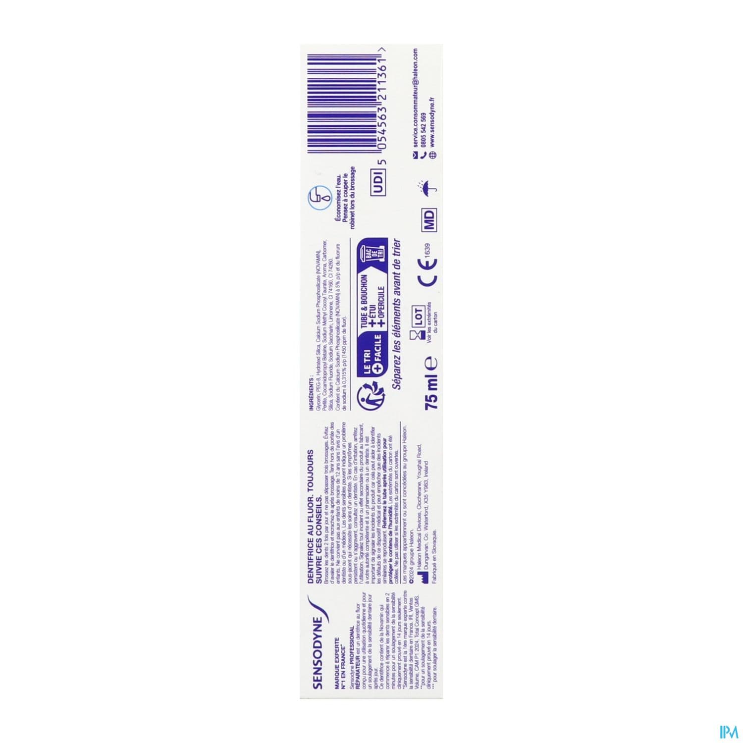 Sensodyne Pro Reparateur Pate Dentifrice Eclat Blancheur 75ml