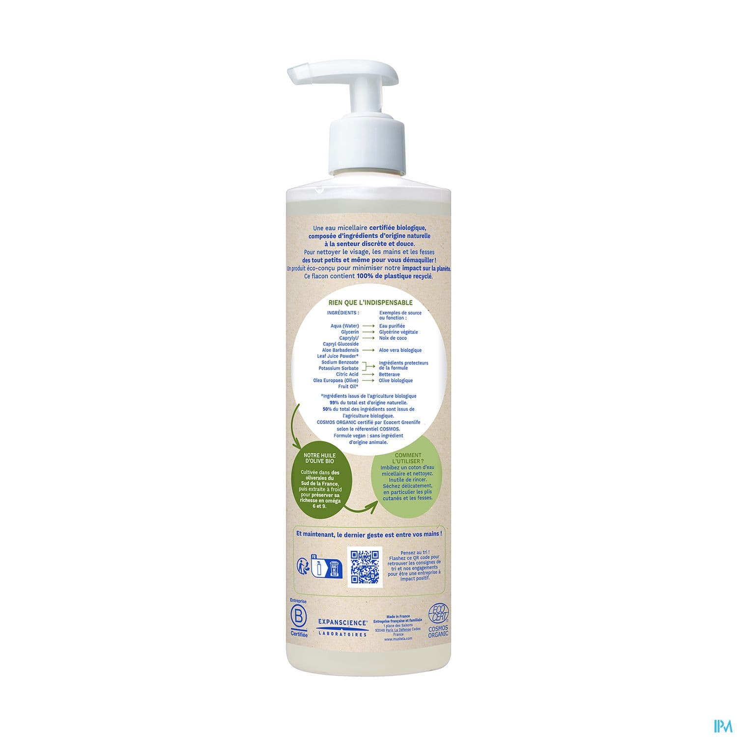 MUSTELA BIO EAU MICEL S/RINC400ML