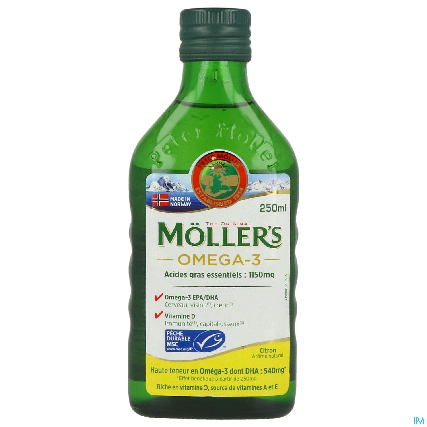 Mollers Huile De Foie De Morue Liquide Arome Naturel Citron 250ml