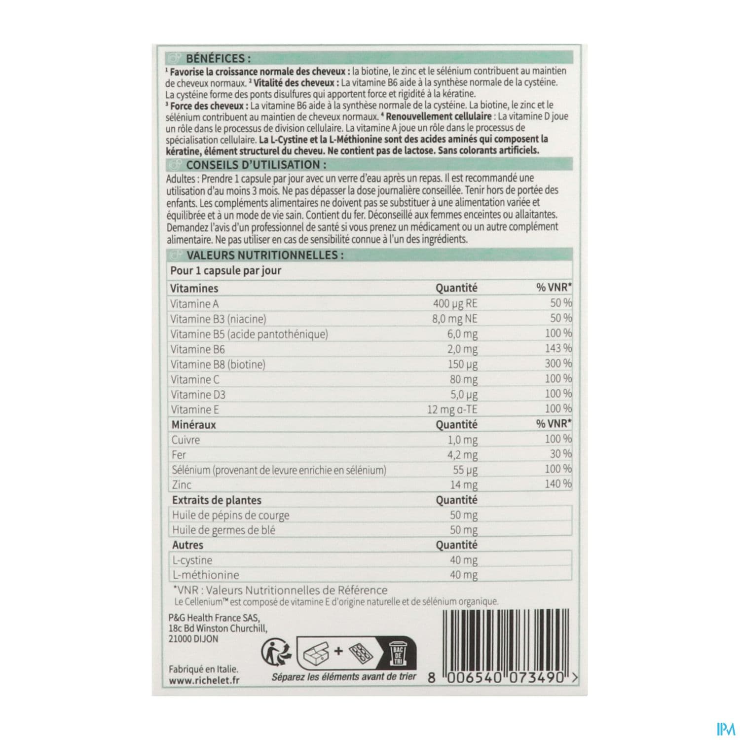RICHELET FORCE CHEVEUX CPR 30
