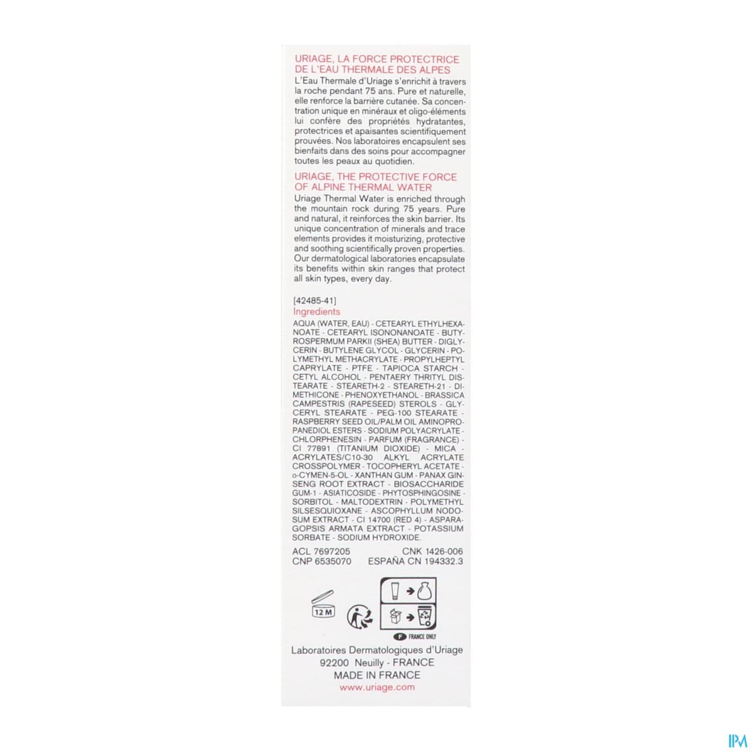 URIAGE ROSELIANE CR A/ROUGEUR 40ML