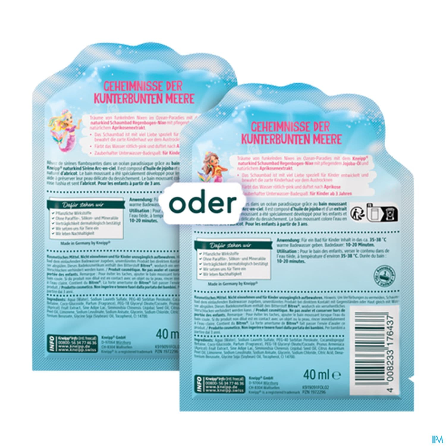 Kneipp Nature Kids Bain Moussant Sirene Arc En Ciel Abricot 40ml
