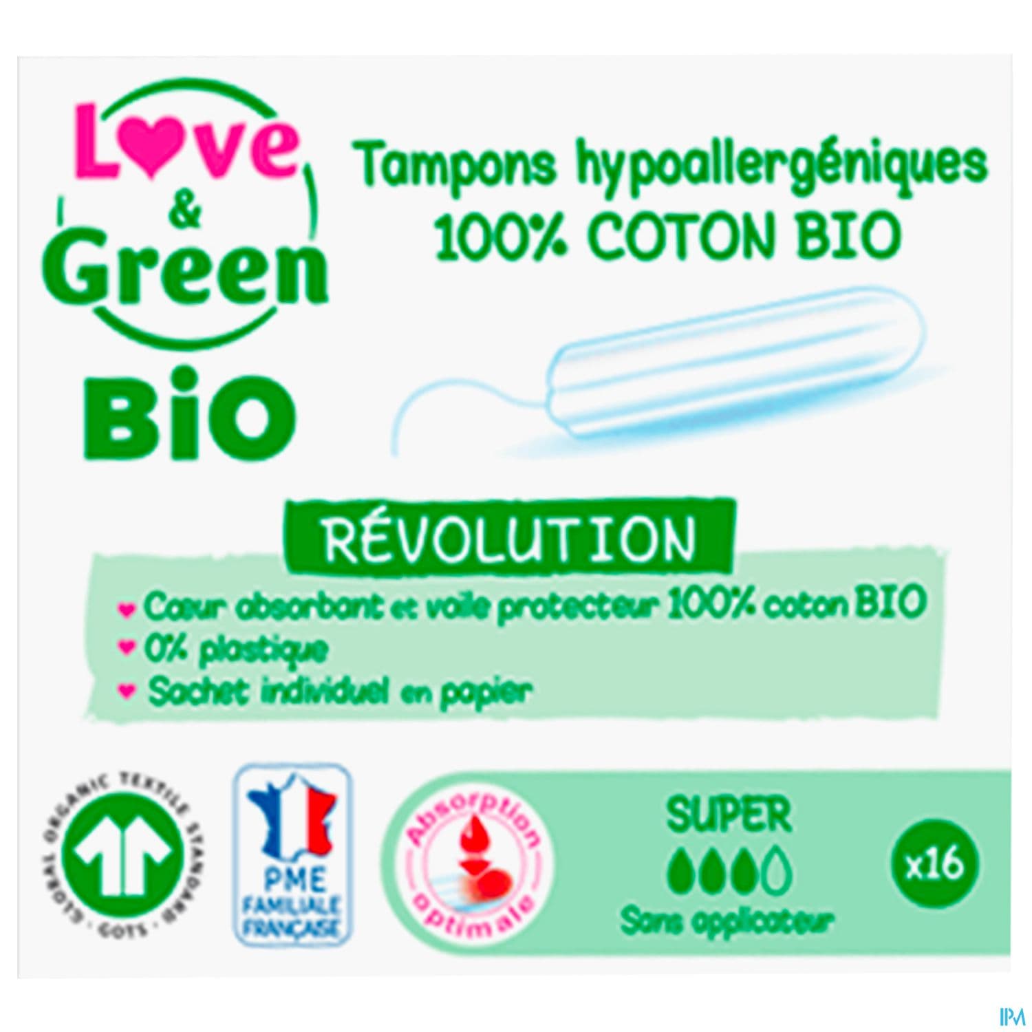 LOVE&GREEN TAMPON DIGITAUX SUPER16