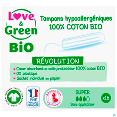 LOVE&GREEN TAMPON DIGITAUX SUPER16