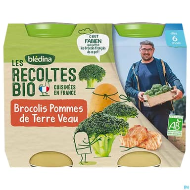 Bledina Les Recoltes Bio Pot Brocoli Pommes De Terre Veau 200g X2
