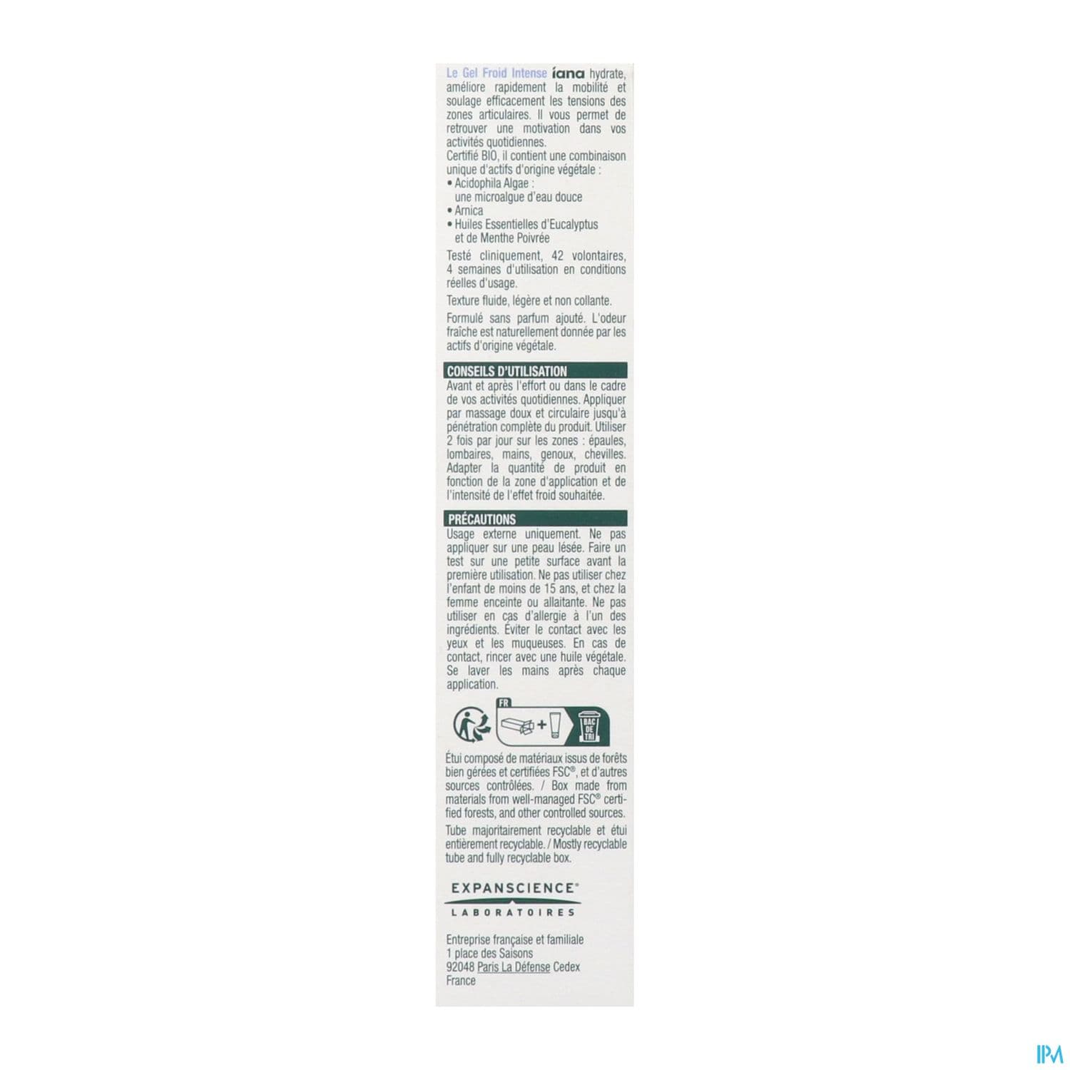 IANA GEL FROID INTENSE 100ML