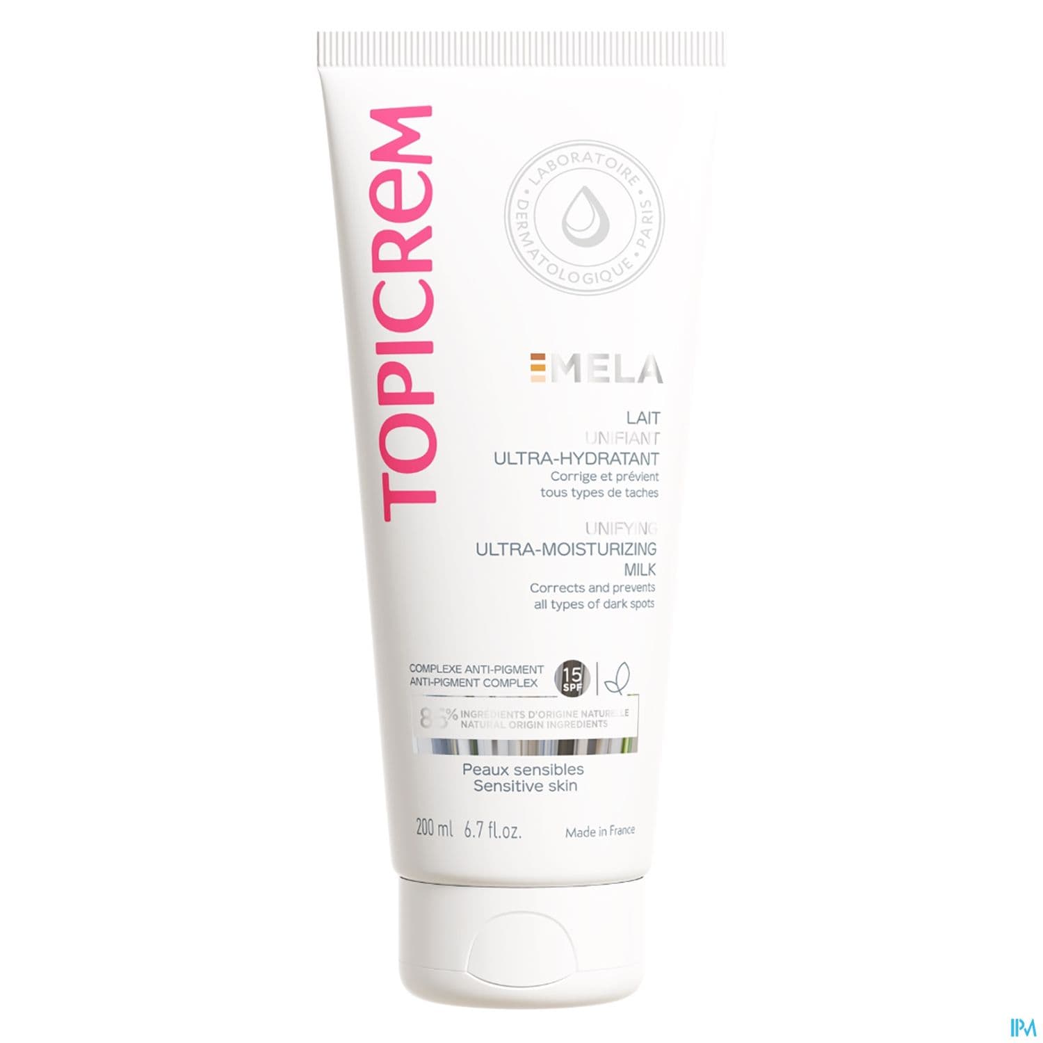 Topicrem Mela Lait Eclaircissant Ultra Hydratant Spf15 200ml
