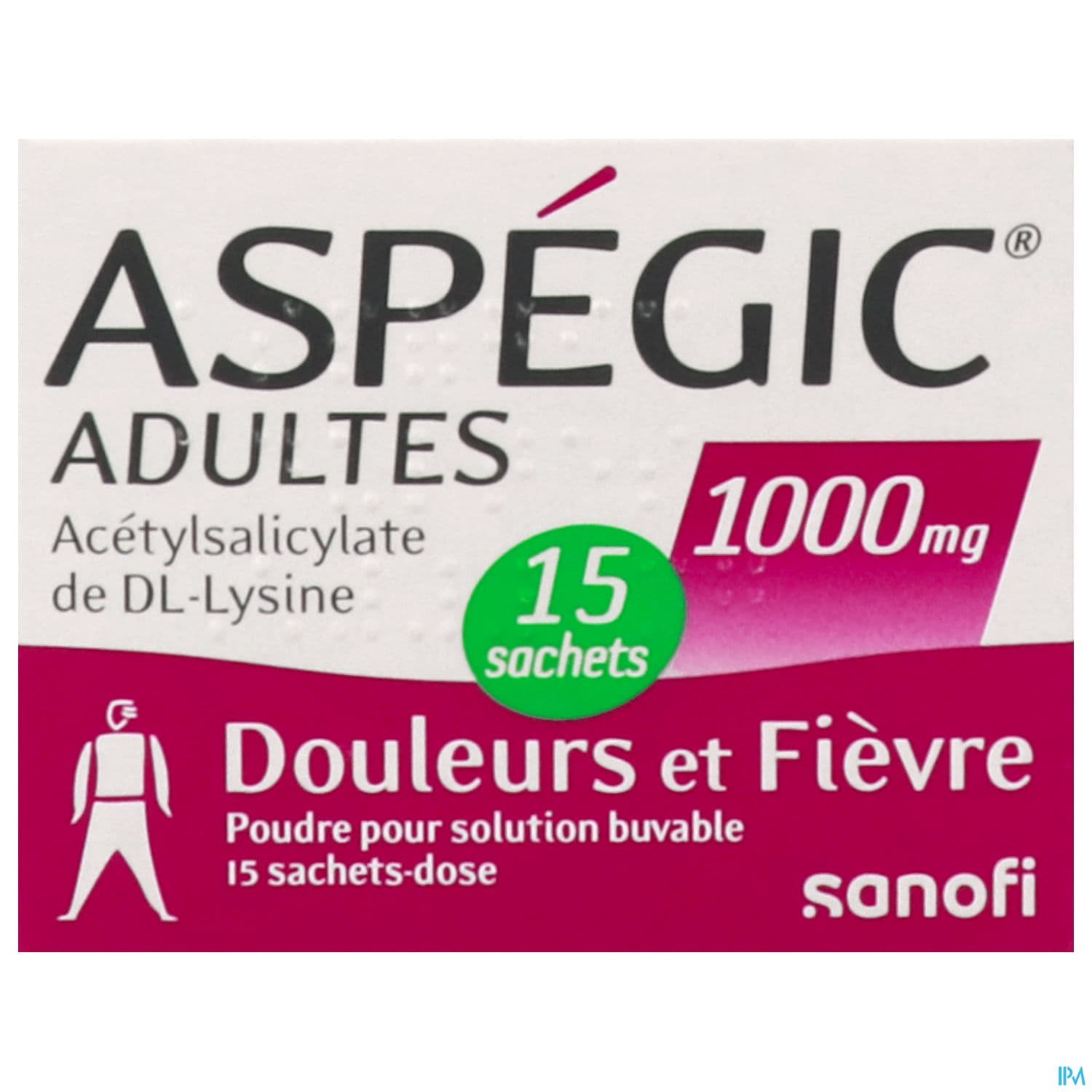 ASPEGIC 1 000MG ADULTE SACHET 15
