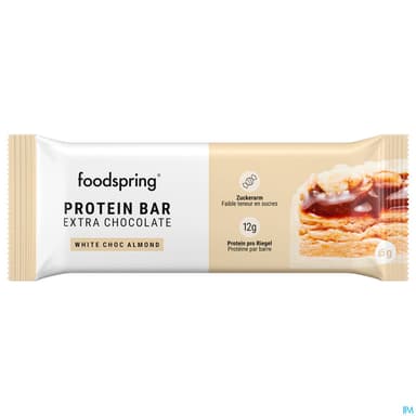 Foodspring Protein Bar Extra Chocolate White Chocolate Almond 45g
