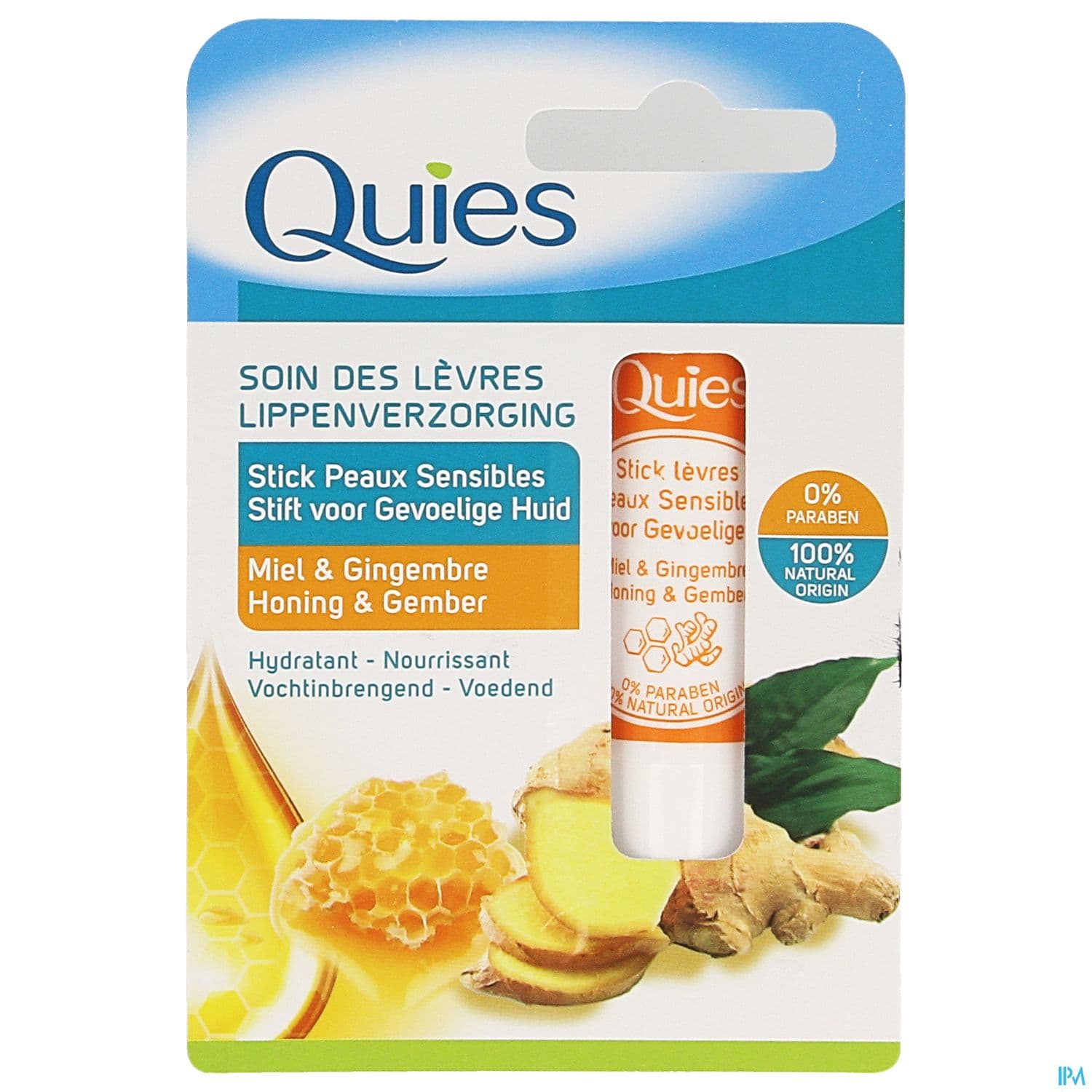 Quies Stick Levres Peau Sensible Miel&gingembre