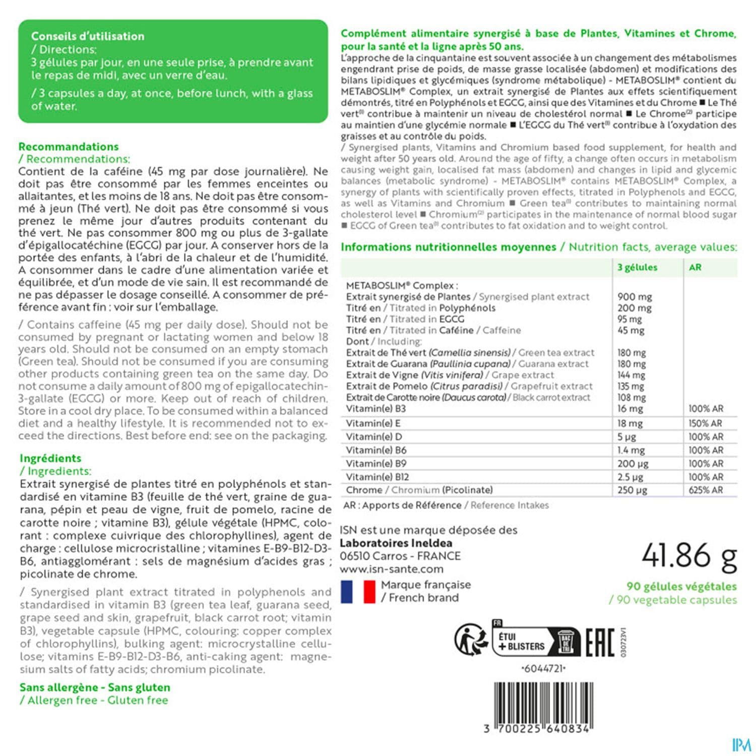 ISN METABOSLIM GELUL VEG 90