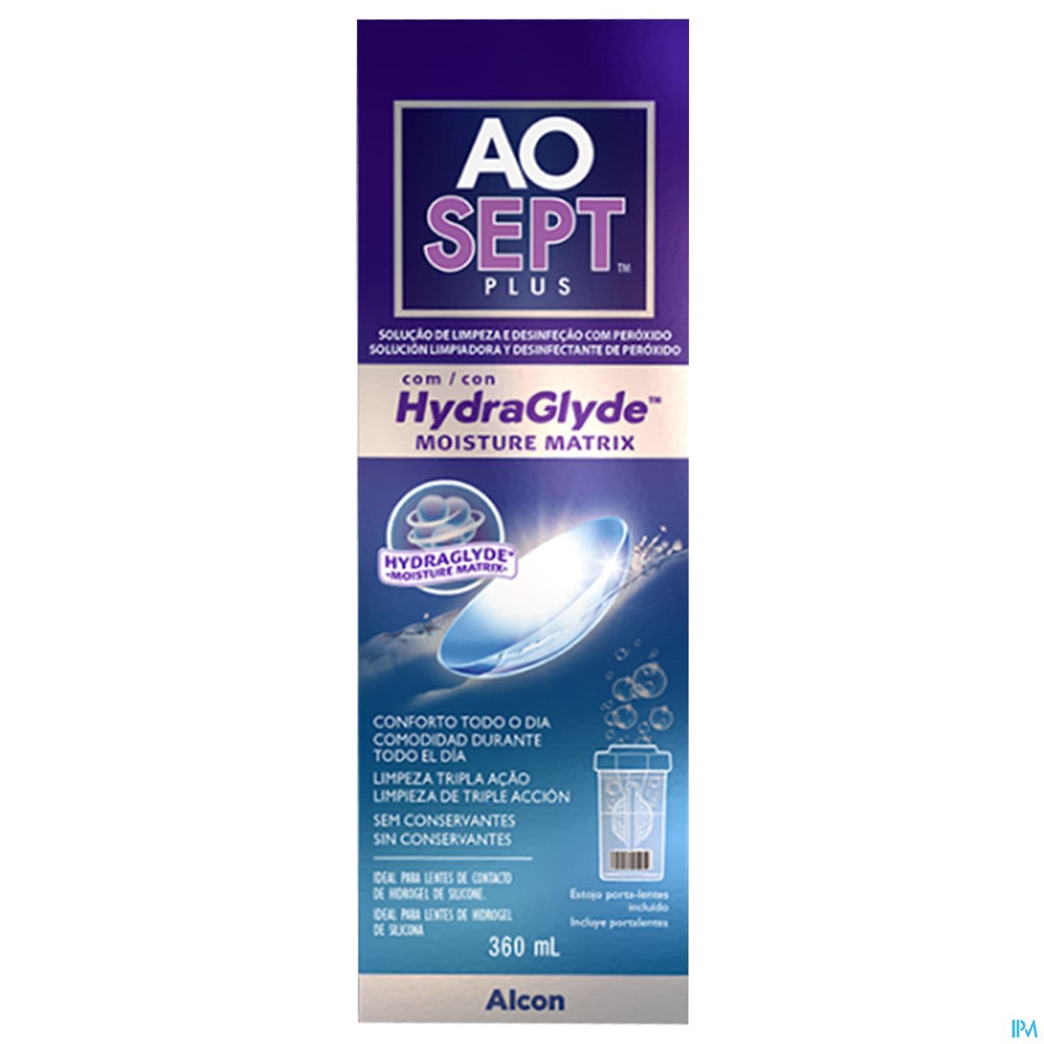 AOSEPT PLUS HYDRAGLYDE 360ML+ETUI