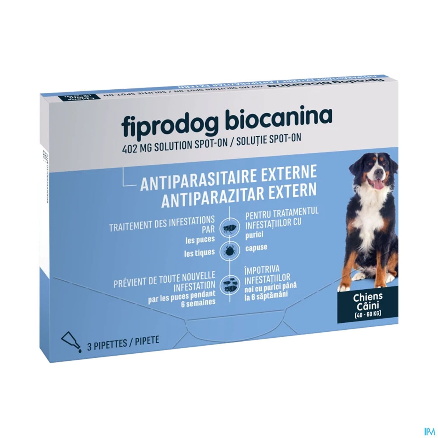 FIPRODOG402MG SPOTON TG/CHIEN PIP3