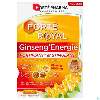 Forte Pharma Forte Royal Ginseng Energie Ampoule Buvable 10ml 20